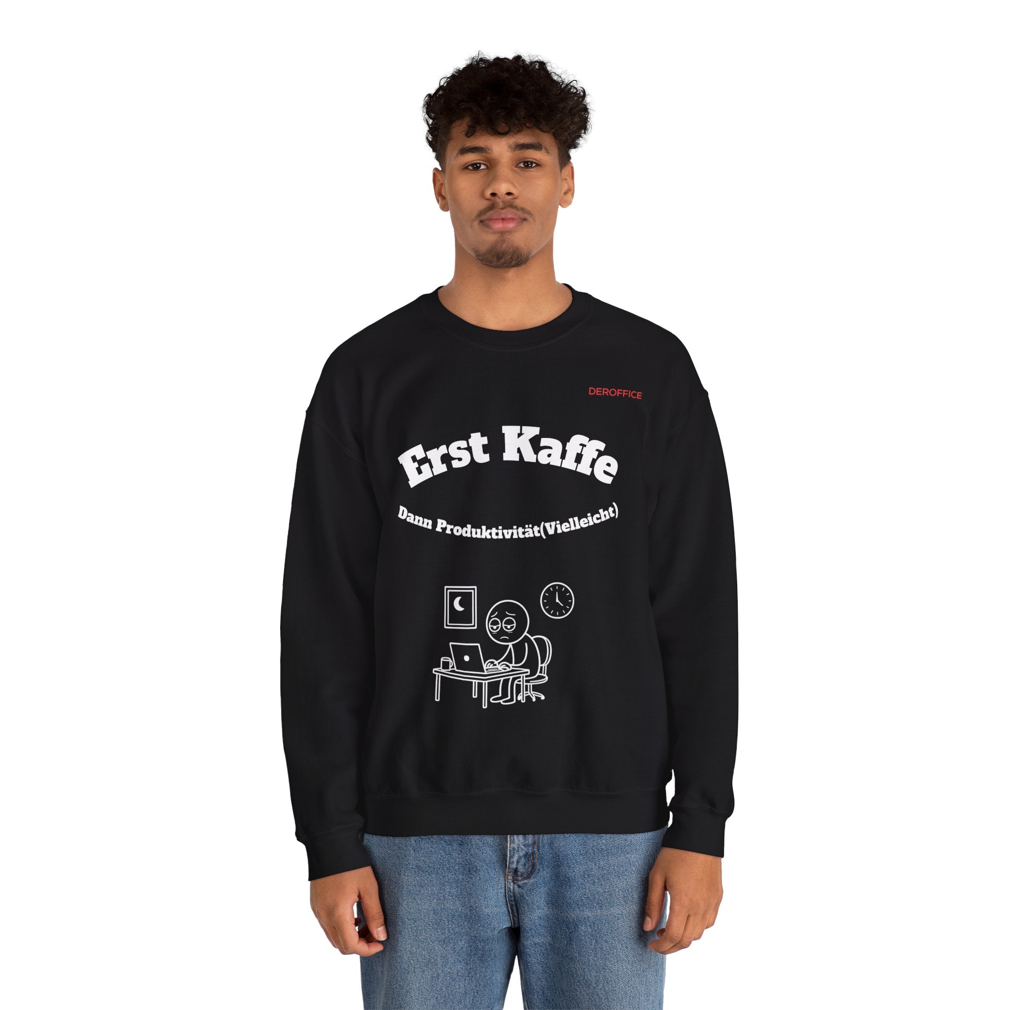 Lustiger Sprüche Pullover – Erst Kaffe, dann Produktivität (Vielleicht) | Geschenk für Kollegen & Büro