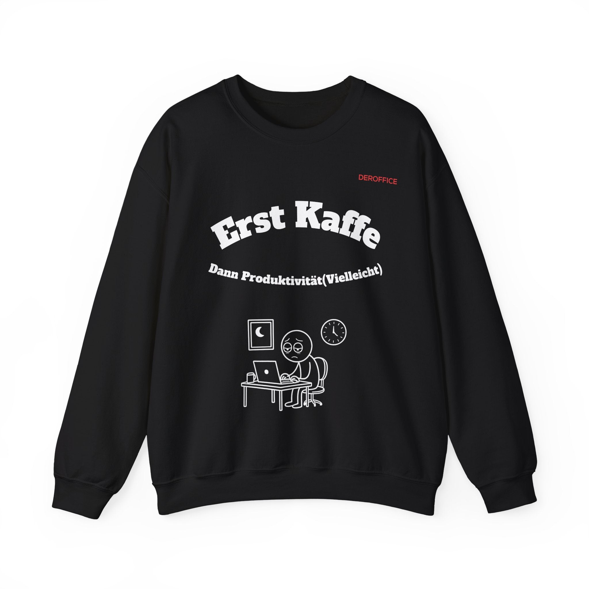Lustiger Sprüche Pullover – Erst Kaffe, dann Produktivität (Vielleicht) | Geschenk für Kollegen & Büro