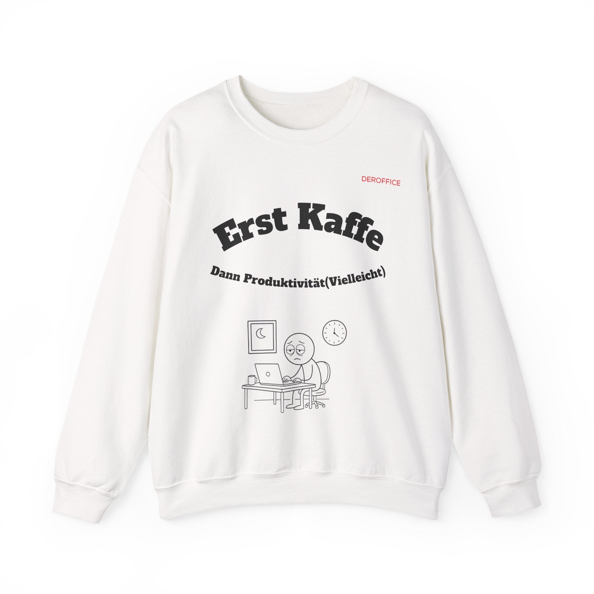 Lustiger Sprüche Pullover – Erst Kaffe, dann Produktivität (Vielleicht) | Geschenk für Kollegen & Büro