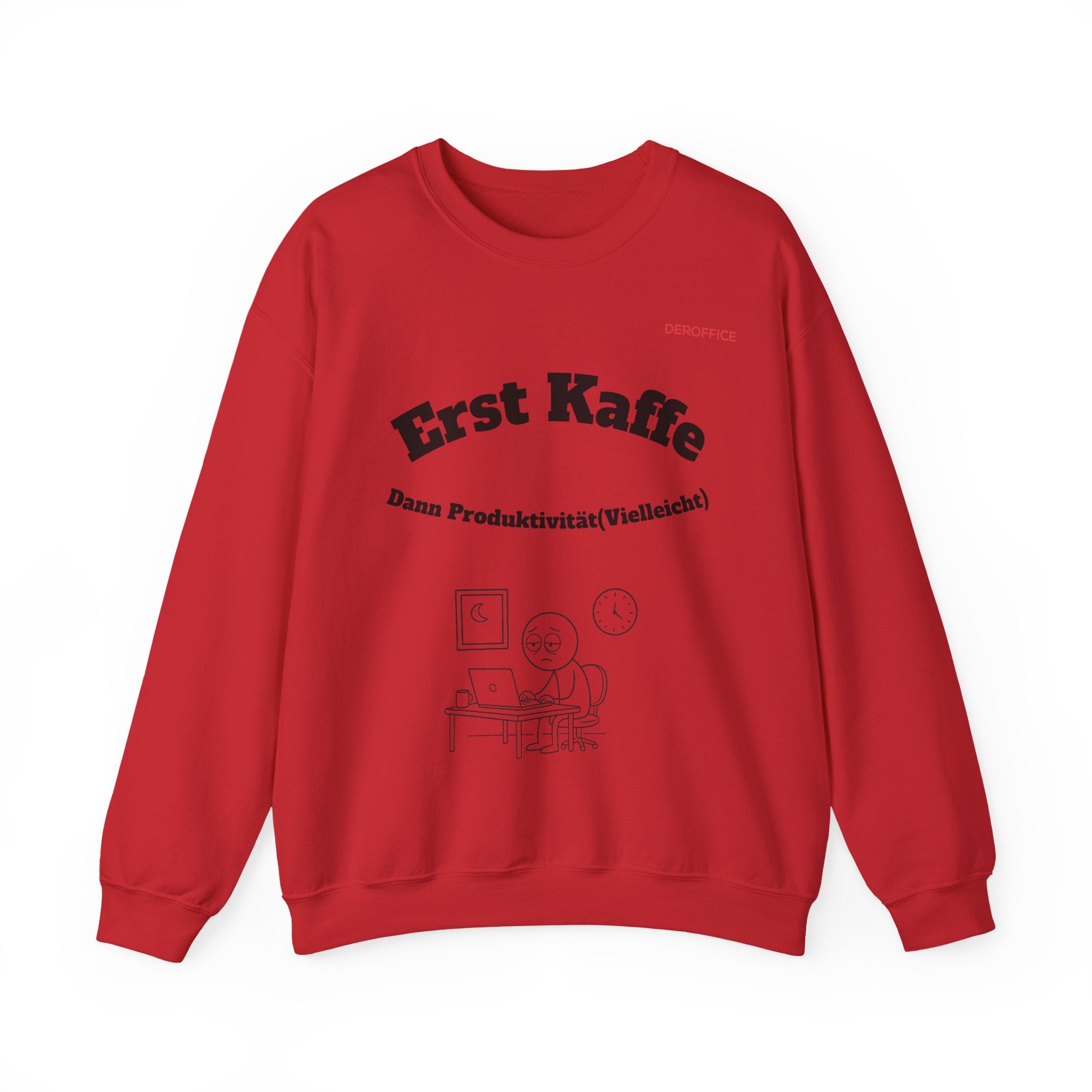 Lustiger Sprüche Pullover – Erst Kaffe, dann Produktivität (Vielleicht) | Geschenk für Kollegen & Büro