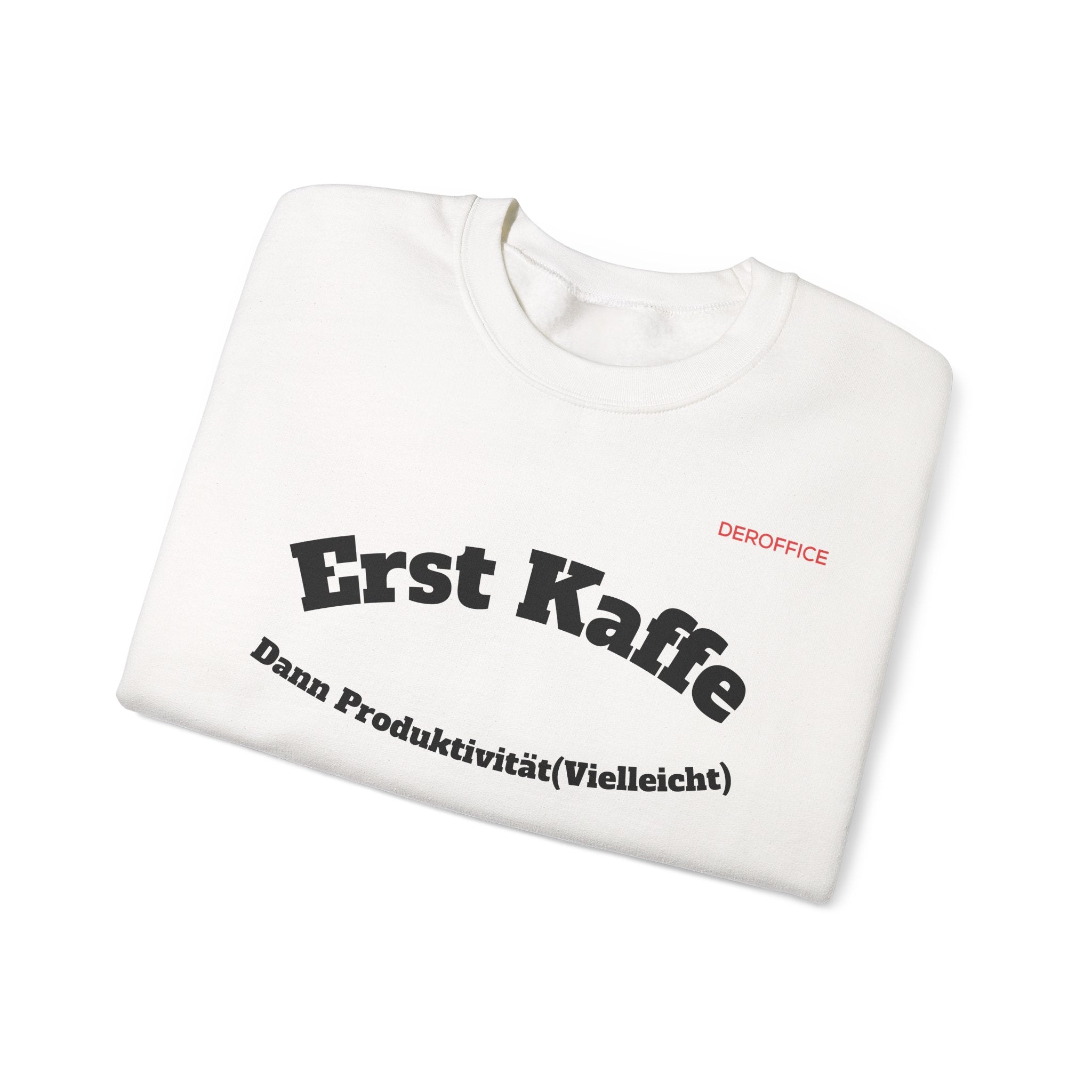 Lustiger Sprüche Pullover – Erst Kaffe, dann Produktivität (Vielleicht) | Geschenk für Kollegen & Büro