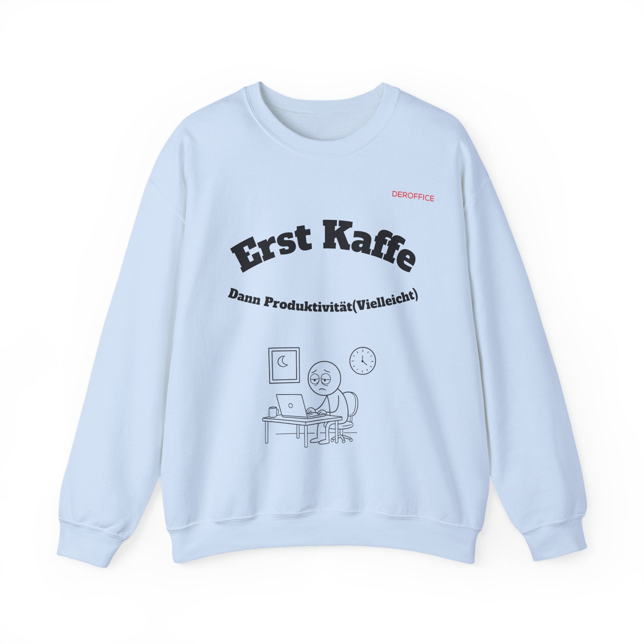 Lustiger Sprüche Pullover – Erst Kaffe, dann Produktivität (Vielleicht) | Geschenk für Kollegen & Büro